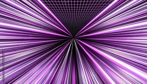 Abstract digital background with vibrant purple light rays creating a dynamic and energetic atmosphere.