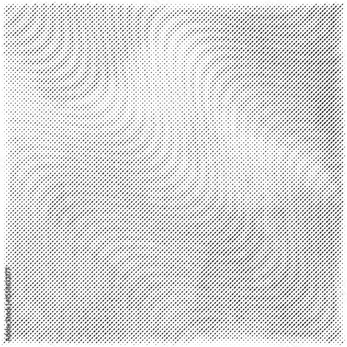 Black and white dotted halftone background.