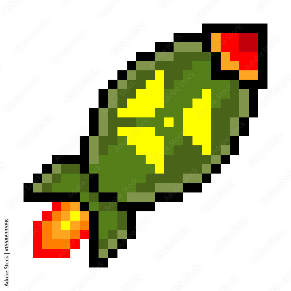 Nuclear bomb in pixel art style Nuclear bomb in pixel art style