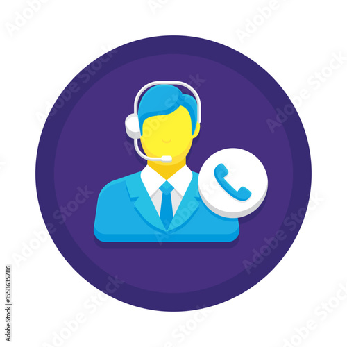 Find customer service support agent icon for call center and technical assistance help