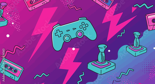 Retro Gaming A Blast from the Past with 80s and 90s Game Controllers and Cassette Tapes