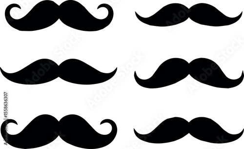 Download mustache vector graphics set collection of different mustache styles and shapes design