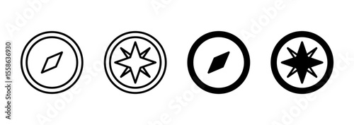Compass icon vector. arrow compass icon sign and symbol