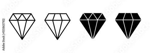 Diamond icon vector. diamond gems sign and symbol