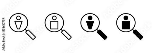 Hiring icon vector. Search job vacancy sign and symbol. Human resources concept. Recruitment