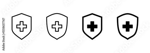 Health insurance icon vector. Insurance health document sign and symbol