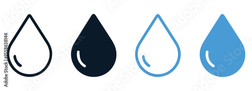 Water drop vector illustration set for graphic design and creative projects resource asset