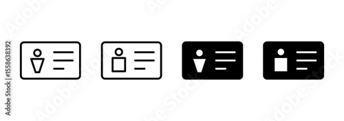 License icon vector. ID card icon. driver license, staff identification card