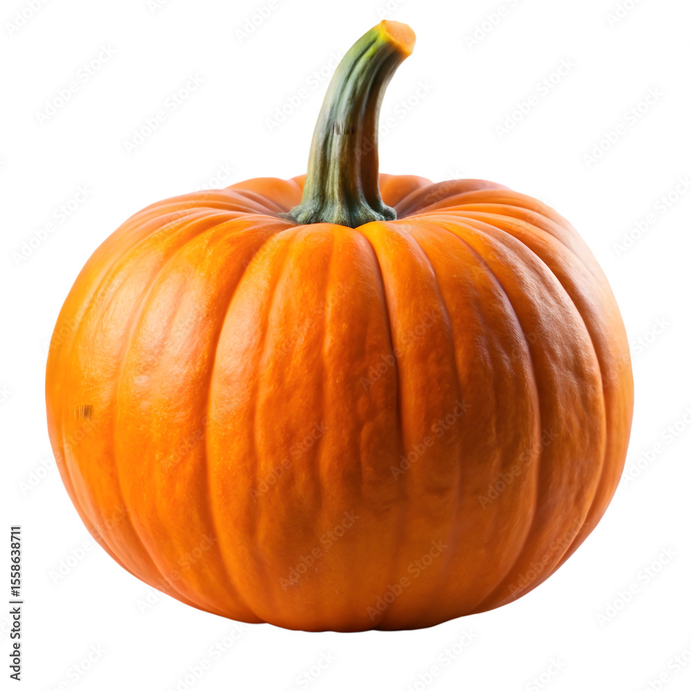 Fototapeta premium Fresh Orange Pumpkin Isolated on White Background