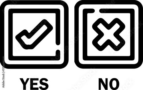 yes and no icon design for templates.