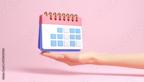 Wallpaper Mural 3D calendar icon floating above hand Torontodigital.ca