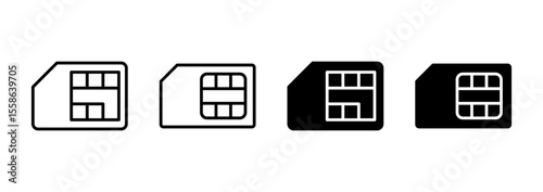 Sim card icon vector. dual sim card sign and symbol