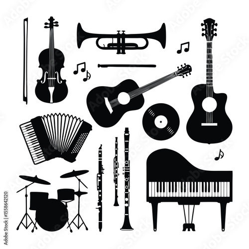 Musical Instruments Silhouettes logo