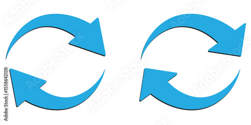 Refresh icon set. Reload, Update, reload and recycle icon vector illustration. Circular arrow rotation symbol with two arrows pointing in opposite directions indicating refresh icon.