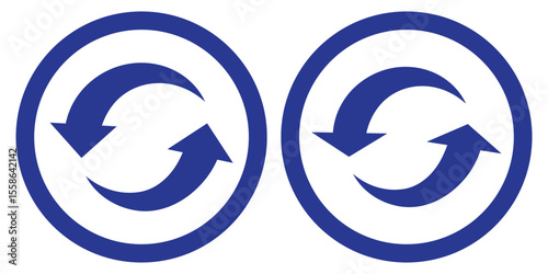 Refresh icon set. Reload, Update, reload and recycle icon vector illustration. Circular arrow rotation symbol with two arrows pointing in opposite directions indicating refresh icon.