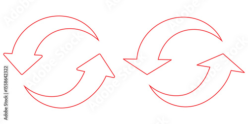 Refresh icon set. Reload, Update, reload and recycle icon vector illustration. Circular arrow rotation symbol with two arrows pointing in opposite directions indicating refresh icon.