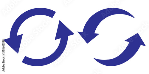 Refresh icon set. Reload, Update, reload and recycle icon vector illustration. Circular arrow rotation symbol with two arrows pointing in opposite directions indicating refresh icon.