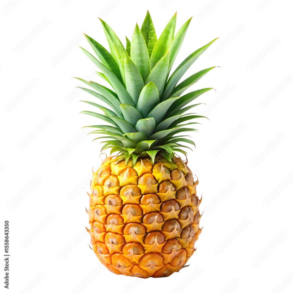 Fototapeta premium Fresh Yellow Pineapple Isolated on White Background