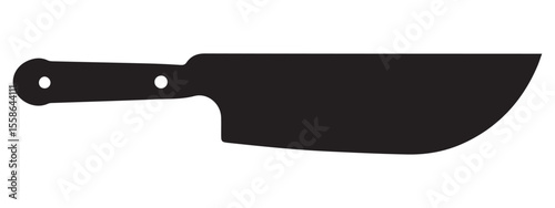 Silhouette vector of a chef knife black solid shape on white background