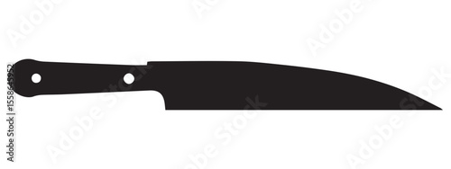 Silhouette vector of a chef knife black solid shape on white background