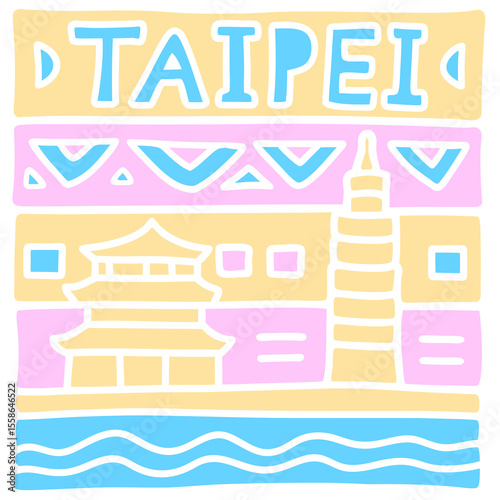 Taipei cute sticker design
