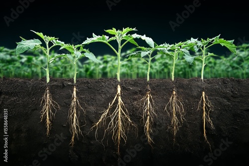 Nurturing Healthy Organic Tomato Seedlings with Robust Roots and Lush Green Foliage for Growth