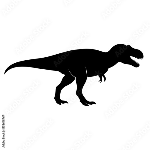 Gorgosaurus Silhouette with Sharp Teeth and Powerful Tail