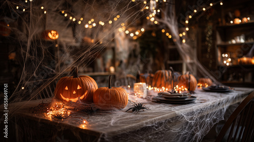 Halloween dinner table decor