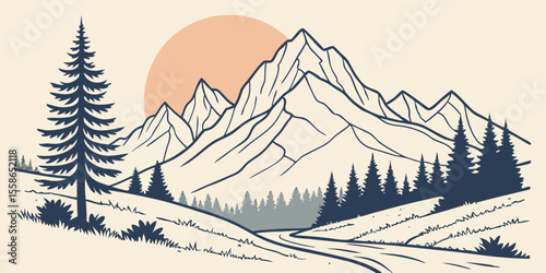 vector illustration of a winter landscape