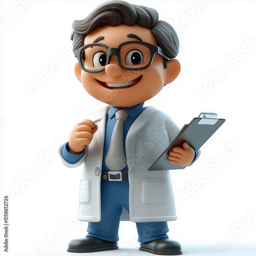 A doctor avatar with stethoscope and clipboard generative ai
