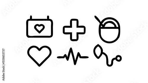 vector illustration of a set of medical icons