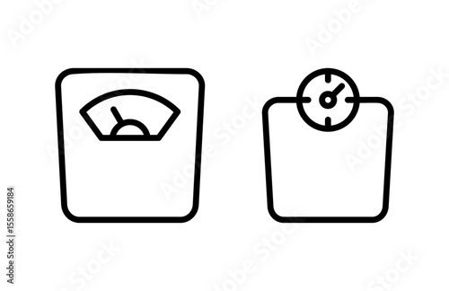Scales icon vector illustration. Weight scale sign and symbol