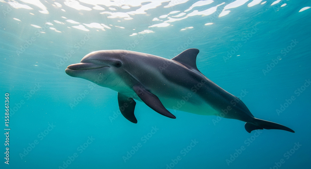 Fototapeta premium dolphin under the ocean water