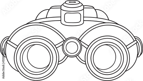 Night vision goggles outlined vector illustration in black and white