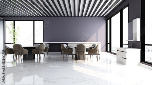 office pantry area 3d render interior design