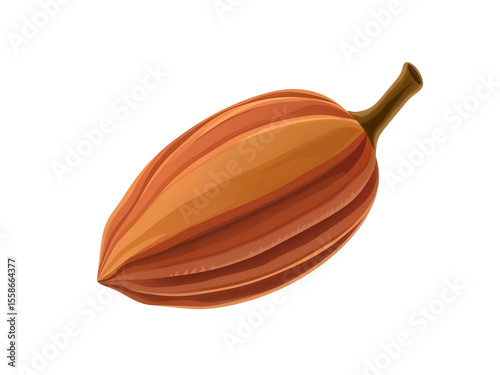 Cacao pod illustration, perfect for chocolate, agriculture, and food industry themes. Generative AI
