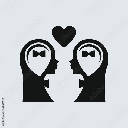 couple silhouette with heart