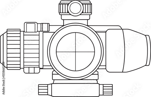 Thermal scope outline illustration with precision focus design