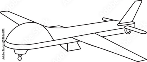 Unmanned aerial vehicle line art illustration for learning and creativity