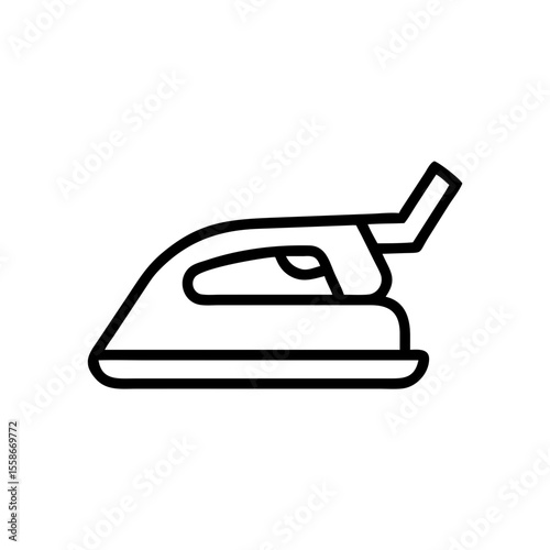 Iron icon in outline style for household or laundry content