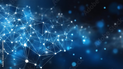Abstract Background with Interconnected Dots and Lines Representing Data and Technology