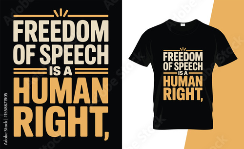 Freedom of speech is a human right bold typography design