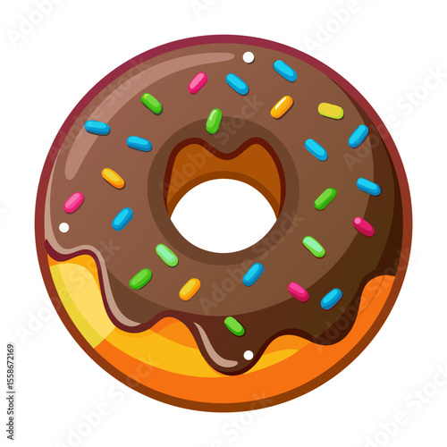 chocolate donut with sprinkles