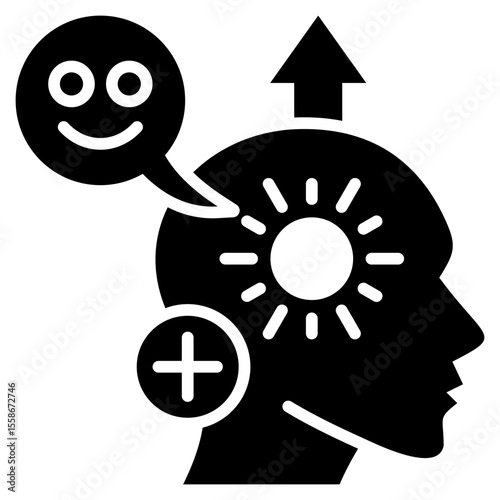 Positive Thinking Glyph Icon