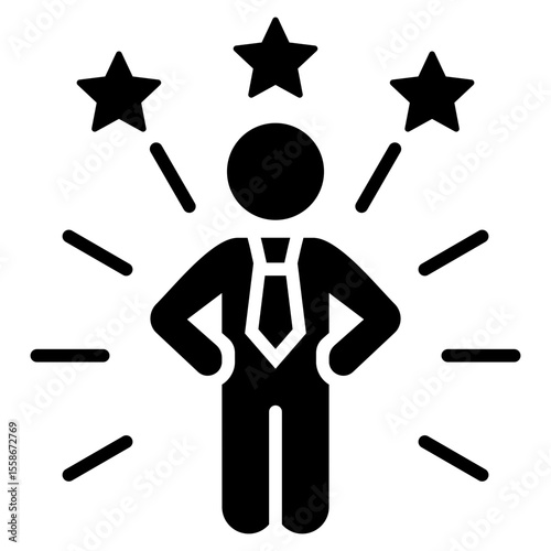 Self Confidence Glyph Icon