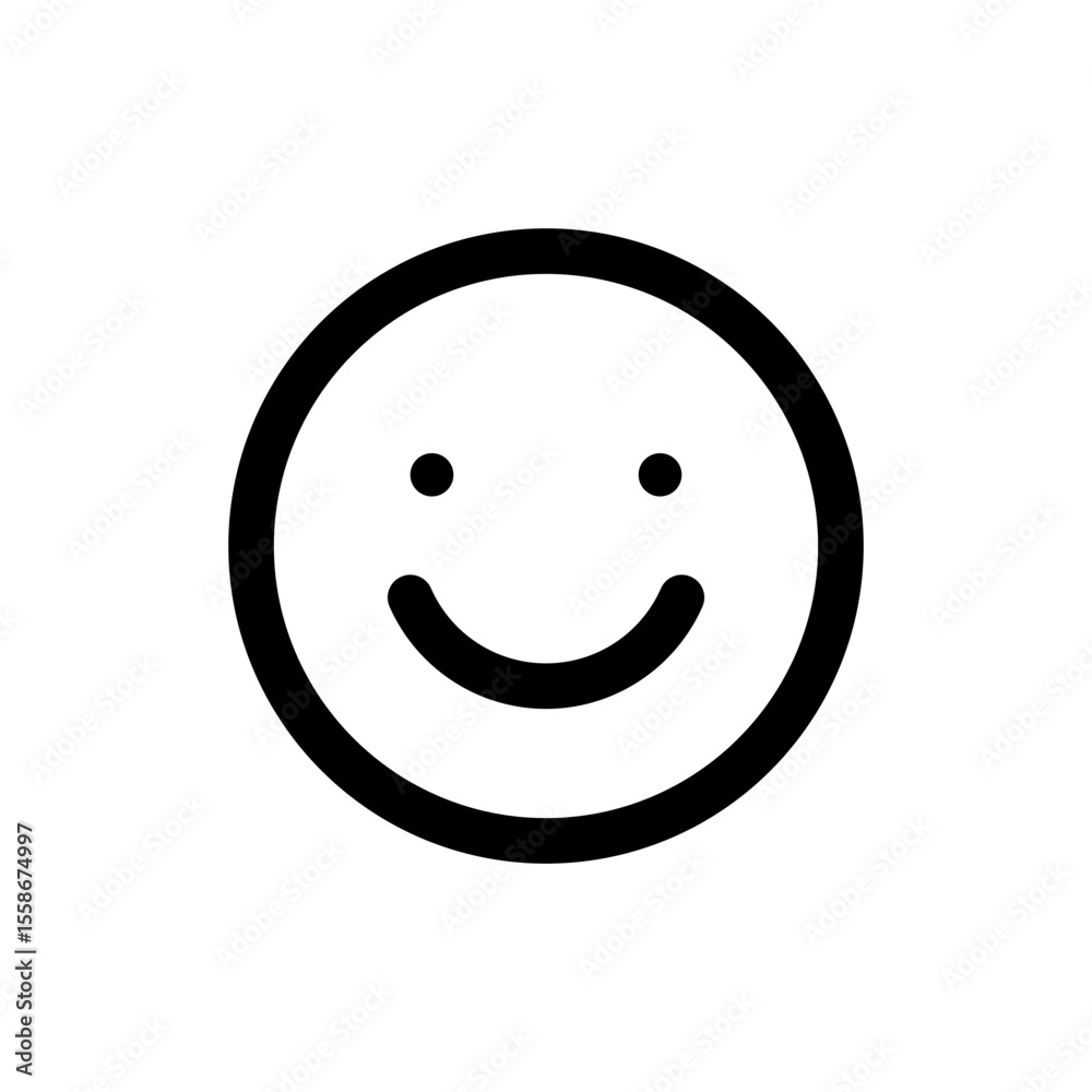 Fototapeta premium Simple Happy Smiley Face Icon Vector Illustration
