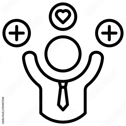 Positive Attitude Line Icon