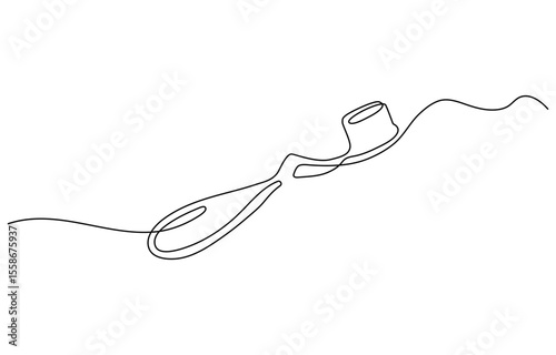 Continuous line drawing toothbrush with toothpaste. Dental care equipment at home. Brushing teeth. Teeth care concept. Oral care center. Modern continuous line draw design graphic vector illustration