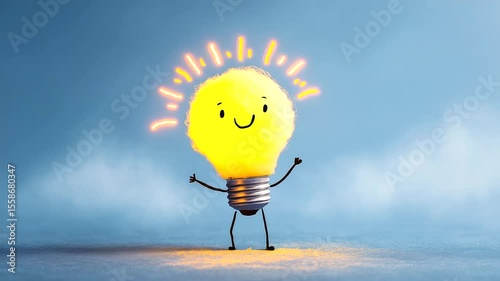 innovative thinking and solution discovery happy lightbulb, idea generation, creative energy, innovation light, bright concept, idea spark, cheerful innovation, discovery moment,innovative thi