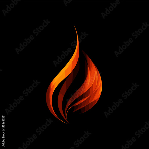 A glowing ember logo with smooth abstract curves.

